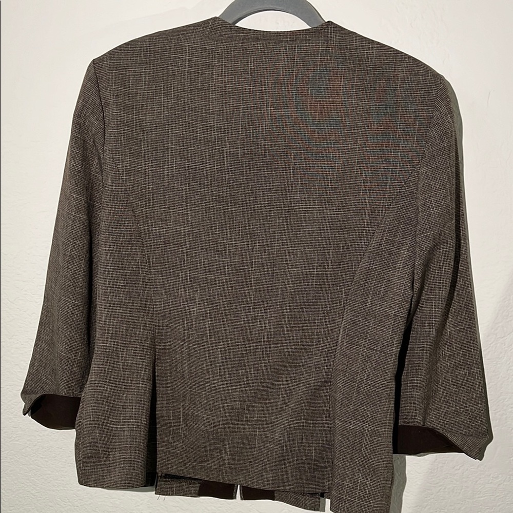 Perceptions Brown Blazer Tailored Open Front - image 5